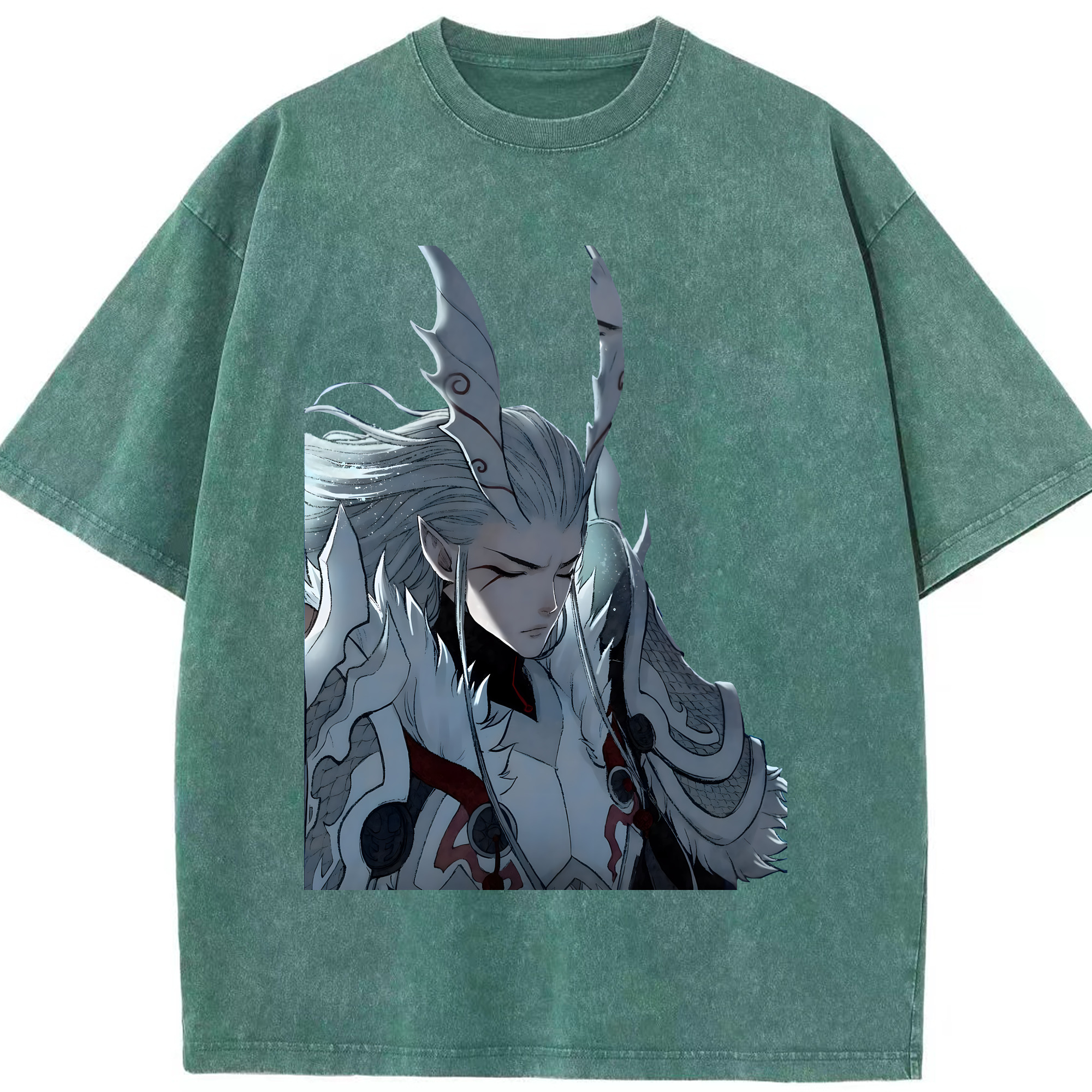 （画像用） Ne Zha 2 ナタ 魔童の大暴れ 綿100% ヴィンテージ風 半袖Tシャツ（フロントプリント）